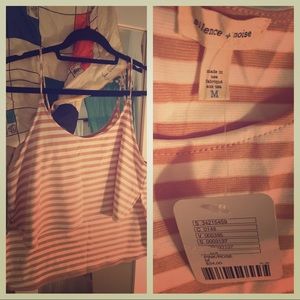 NWT pink striped crop top